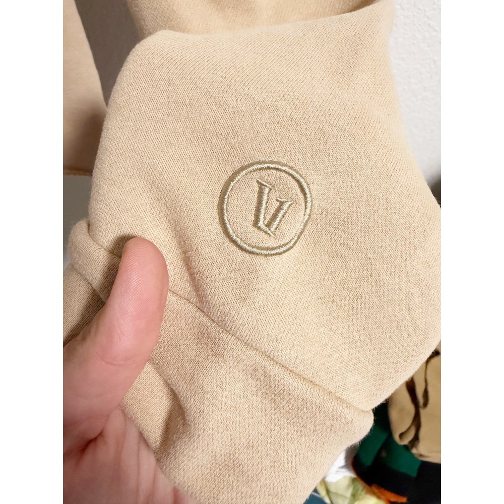 Vuori Sedona Cropped Polo Shirt Sweatshirt Raw Hem Coconut Tan Beige‎ Medium - Picture 4 of 8